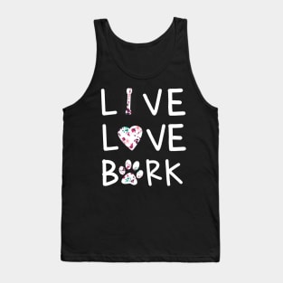 Retro Style Live Love Bark Puppy Sign Tshirt Tank Top